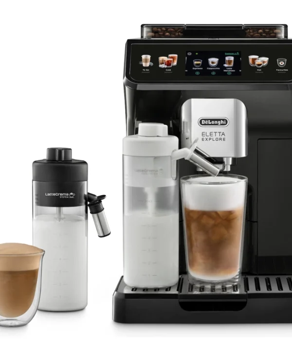 De'Longhi Eletta Explore Αυτόματη Μηχανή Espresso 1450W Πίεσης 19bar με Μύλο Άλεσης Μαύρη ECAM 450.55.G