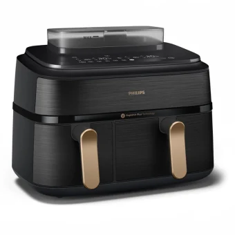 Philips Air Fryer με Διπλό Αποσπώμενο Κάδο 9lt Μαύρο NA552/00
