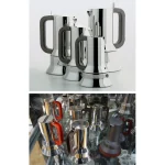 Alessi Μπρίκι Espresso 6cups Inox Καφέ 9090/1 - Image 4