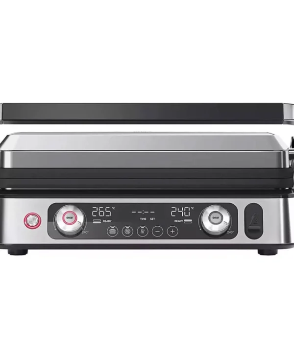 Braun MultiGrill 9 Pro Επιτραπέζια Ηλεκτρική Ψησταριά Αυλακωτής Πλάκας 2200W με Καπάκι και Ρυθμιζόμενο Θερμοστάτη 37x23εκ. CG9167