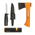 Fiskars 10579913 Axe 0.56 Kg + Universal Knife + Sharpener 1057913 - Image 2