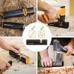 Fiskars 10579913 Axe 0.56 Kg + Universal Knife + Sharpener 1057913 - Image 3