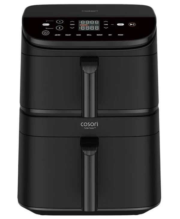 Cosori Turbo Tower Air Fryer με Διπλό Αποσπώμενο Κάδο 10.8lt Μαύρο CAF-DC121-ADER