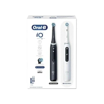Oral-B IO Series 5 Ηλεκτρική Οδοντόβουρτσα με Αισθητήρα Πίεσης και Θήκη Ταξιδίου Black & White Διπλή Συσκευασία 415121