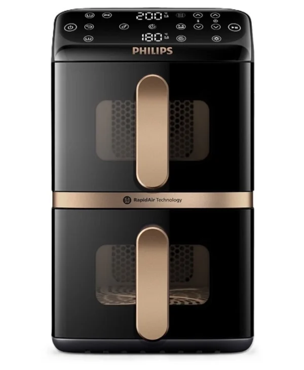 Philips Air Fryer με Διπλό Αποσπώμενο Κάδο 10lt Μαύρο NA462/70