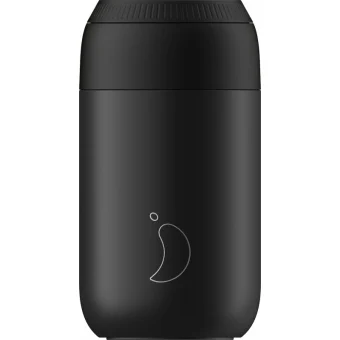 Chilly's Series 2 Ποτήρι Θερμός Ανοξείδωτο BPA Free 340ml Μαύρο 22120