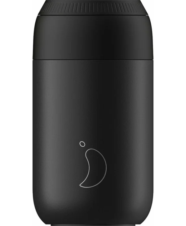Chilly's Series 2 Ποτήρι Θερμός Ανοξείδωτο BPA Free 340ml Μαύρο 22120