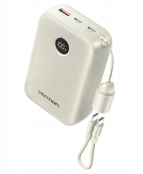 Vention Power Bank 20000mAh 22.5W με Θύρα USB-A και Θύρα USB-C Μπεζ FKBN0-C