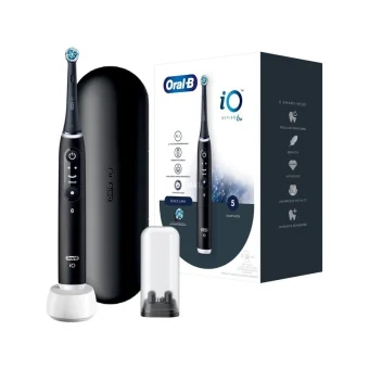 Oral-B iO Series 6N Ηλεκτρική Οδοντόβουρτσα με Χρονομετρητή, Αισθητήρα Πίεσης και Θήκη Ταξιδίου Black Lava 445111