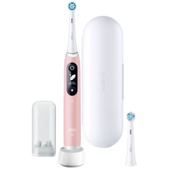 Oral-B IO Series 6 Ηλεκτρική Οδοντόβουρτσα με Χρονομετρητή, Αισθητήρα Πίεσης και Θήκη Ταξιδίου Pink Sand 445197