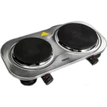 Camry Επιτραπέζια Εστία Εμαγιέ Διπλή Inox CR 6511
