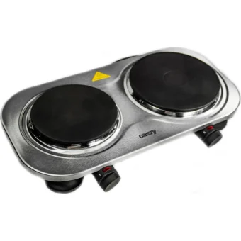 Camry Επιτραπέζια Εστία Εμαγιέ Διπλή Inox CR 6511