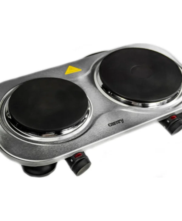 Camry Επιτραπέζια Εστία Εμαγιέ Διπλή Inox CR 6511