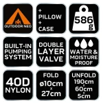 Neo Tools Μονό Υπόστρωμα Camping 190x60cm Πάχους 5cm Μπλε 63-149 - Image 5