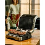 Tefal Optigrill 4-in-1 Επιτραπέζια Ηλεκτρική Ψησταριά Λείας και Αυλακωτής Πλάκας 2100W Ανοξείδωτη με Καπάκι και Ρυθμιζόμενο Θερμοστάτη GC774D30 - Image 3