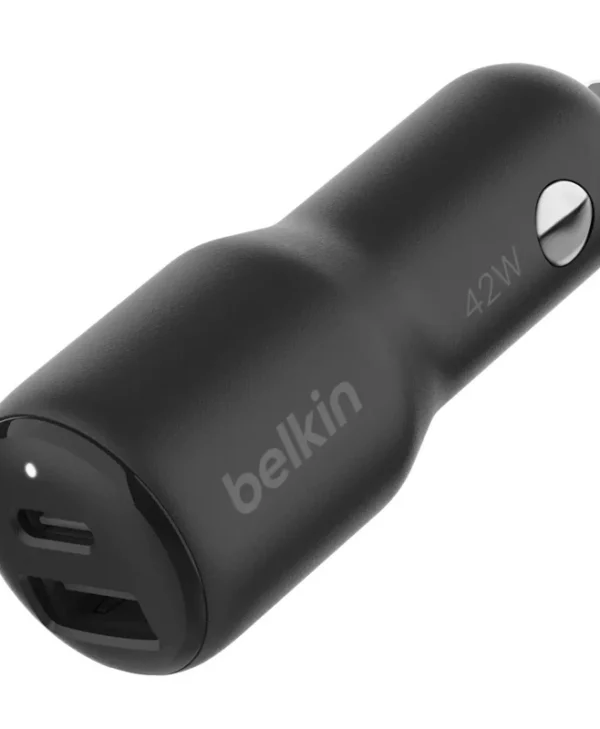 Belkin Φορτιστής Αυτοκινήτου 42W Γρήγορης Φόρτισης με Θύρες: 1xUSB 1xType-C Μαύρος CCB005BTBK