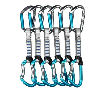 Climbing Technology Skylotec Salto Set Ny 12 Cm 6-pack Quickdraws Titanium Electric Blue 553666