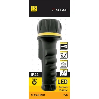 Entac Φακός LED IP44 με Μέγιστη Φωτεινότητα 15lm EFL-2D-PL