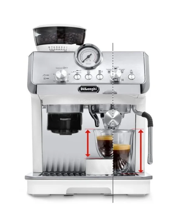 De'Longhi La Specialista Αυτόματη Μηχανή Espresso 1550W Πίεσης 15bar με Μύλο Άλεσης Λευκή EC9155.W