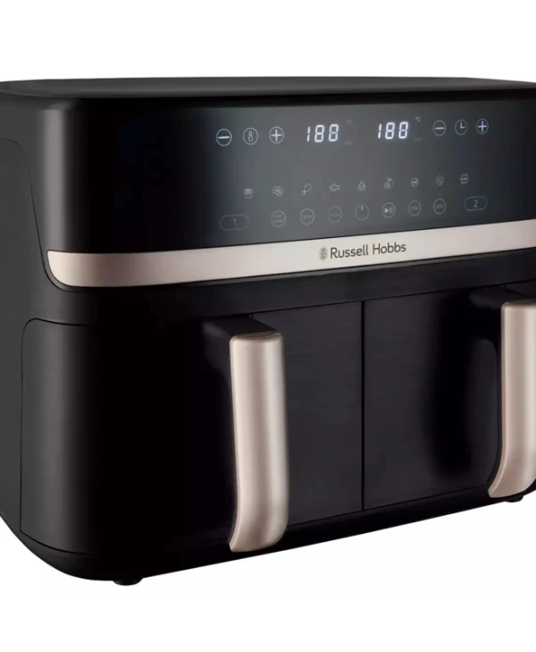 Russell Hobbs Satisfry Air Fryer με Διπλό Αποσπώμενο Κάδο 9lt Μαύρο 27680-56