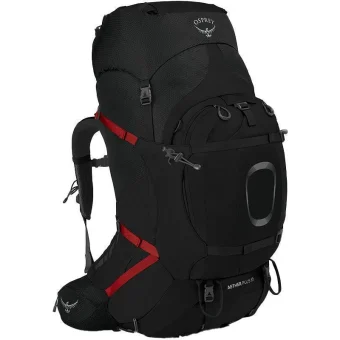 Osprey Aether Plus Ορειβατικό Σακίδιο 85lt Αδιάβροχο Μαύρο Expedition OS1-036/1/S/M