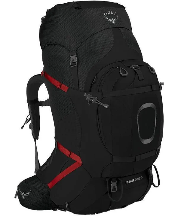 Osprey Aether Plus Ορειβατικό Σακίδιο 85lt Αδιάβροχο Μαύρο Expedition OS1-036/1/S/M