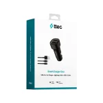 TTEC Φορτιστής Αυτοκινήτου 5W με Θύρες: 2xUSB μαζί με Καλώδιο Lightning / Type-C Μαύρο Χρώμα 2CKS31DS - Image 5