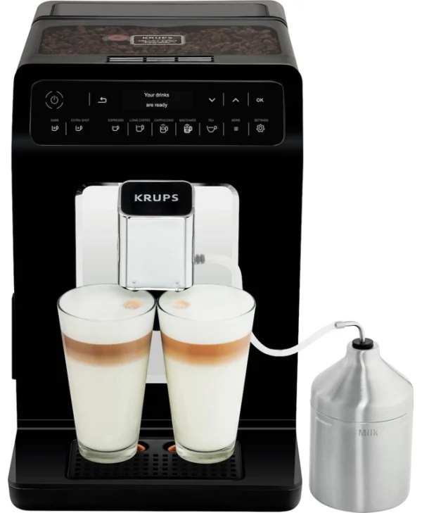 Krups Αυτόματη Μηχανή Espresso 1450W Πίεσης 15bar για Cappuccino με Μύλο Άλεσης Μαύρη EA8918