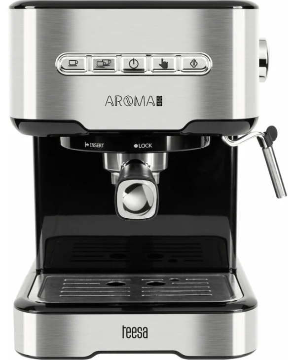 Teesa Aroma 450 Μηχανή Espresso 850W Πίεσης 15bar Ασημί LEC-TSA4010