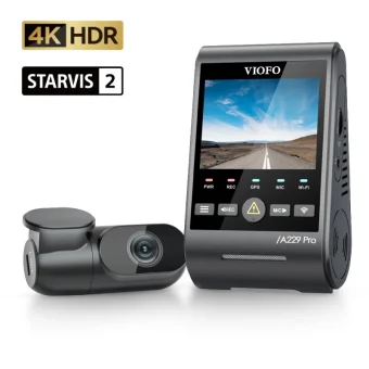 Viofo A229 Pro 2ch Σετ Κάμερα DVR Αυτοκινήτου 4K με Οθόνη 2.4" Wi-Fi, GPS & Κάμερα Οπισθοπορείας A229 PRO 2CH-G