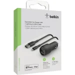 Belkin Φορτιστής Αυτοκινήτου 24W 2.4A με Θύρες: 2xUSB μαζί με Καλώδιο Lightning Μαύρος CCD001BT1MBK - Image 3