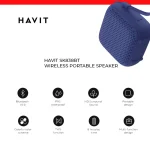 Havit SK838BT Ηχείο Bluetooth 5W με Ραδιόφωνο και Διάρκεια Μπαταρίας έως 8 ώρες Μπλε - Image 4