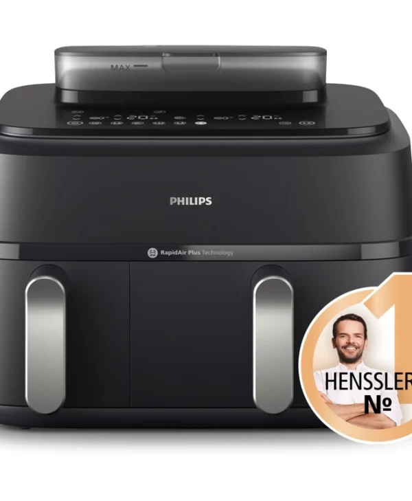 Philips Series 5000 Air Fryer με Διπλό Αποσπώμενο Κάδο 9lt Μαύρο NA551/00