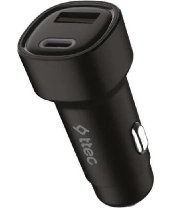 TTEC SmartCharger Duo Φορτιστής Αυτοκινήτου 5W 3.1A Γρήγορης Φόρτισης με Θύρες: 1xUSB 1xType-C 2CKS35S