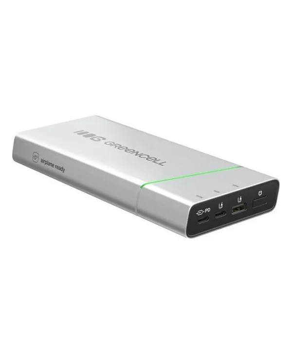 Green Cell PowerPlay Ultra 20800mAh 65W με Θύρα USB-A και 2 Θύρες USB-C Power Delivery Ασημί PBPLGC20P
