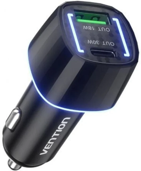 Vention Φορτιστής Αυτοκινήτου 48W με Θύρες: 1xUSB 1xType-C FFRB0