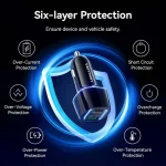 Vention Φορτιστής Αυτοκινήτου 48W με Θύρες: 1xUSB 1xType-C FFRB0 - Image 2