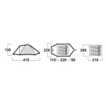 Husky Bison 3 Σκηνή Camping Igloo Πράσινη 3 Εποχών για 3 Άτομα 410x220x130εκ. 1H0-7252 - Image 3