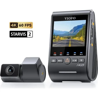 Viofo Σετ Κάμερα DVR Αυτοκινήτου 4K Wi-Fi, GPS & Κάμερα Οπισθοπορείας A329S 2CH GPS