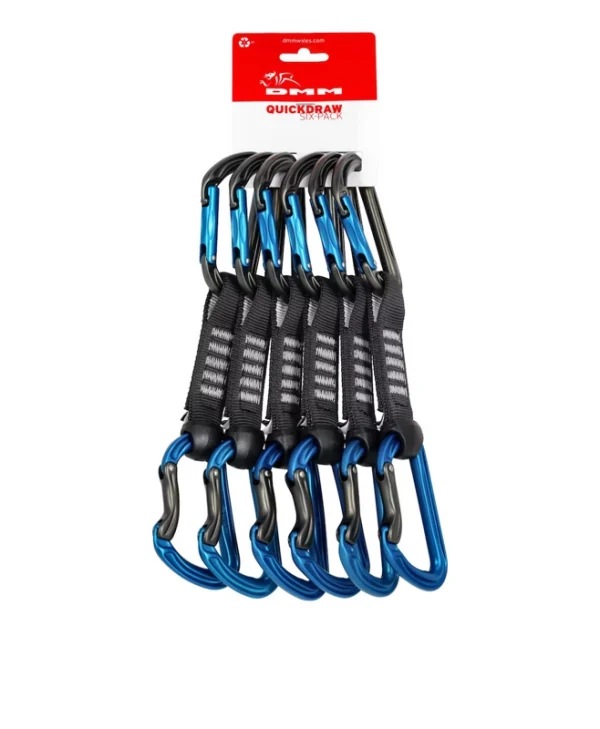 Dmm Shadow Quickdraw Climbing Quickdraws 12 Cm 6-pack Titanium Blue 228120