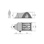 Hannah Σκηνή Camping Γκρι 4 Εποχών για 3 Άτομα 549901 - Image 2