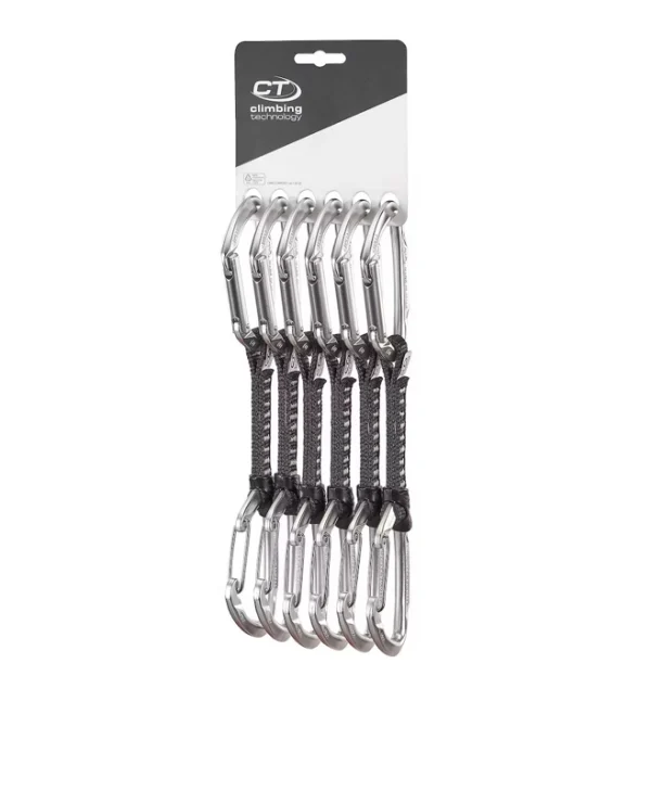 Climbing Technology Skylotec Lime Set M-ul 12 Cm 6-pack Climbing Quickdraws Silver 553700