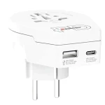 Skross Travel Charger Adapter Usb 18w Usb-c 20w Power Delivery Worldwide To Europe White 1.500295-E