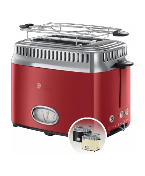 Russell Hobbs Retro Φρυγανιέρα 2 Θέσεων 1200W Κόκκινη 21680-56