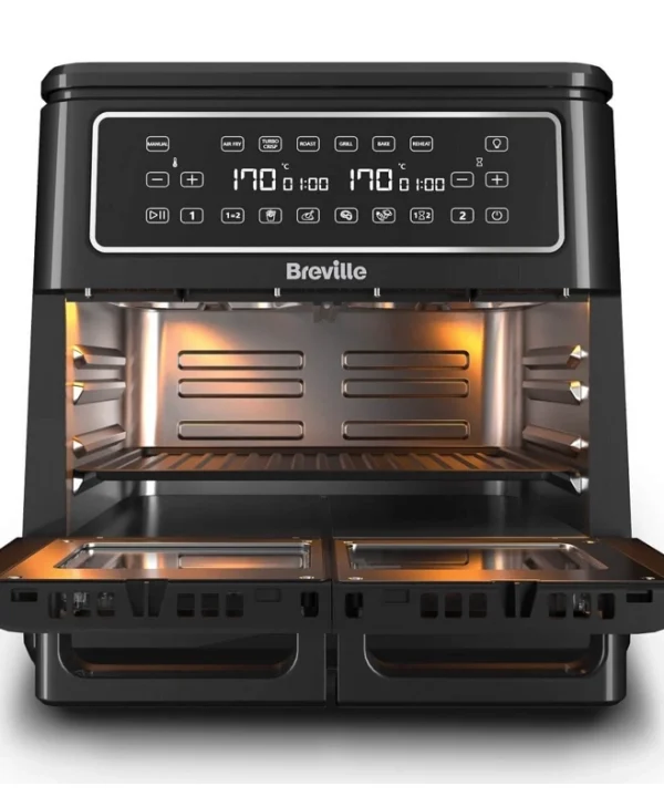 Breville Air Fryer με Διπλό Αποσπώμενο Κάδο 11lt Μαύρο 2085267 VDF130X