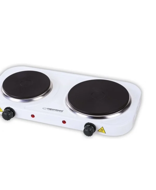 Esperanza Ekh0014w Επιτραπέζια Εστία Εμαγιέ Διπλή Λευκή EKH014W