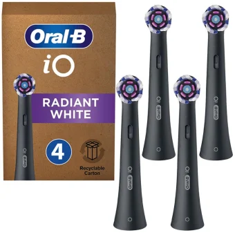Oral-b Io Radiant Black Electric Toothbrush Replacement Heads 4 Pieces 8700216194594
