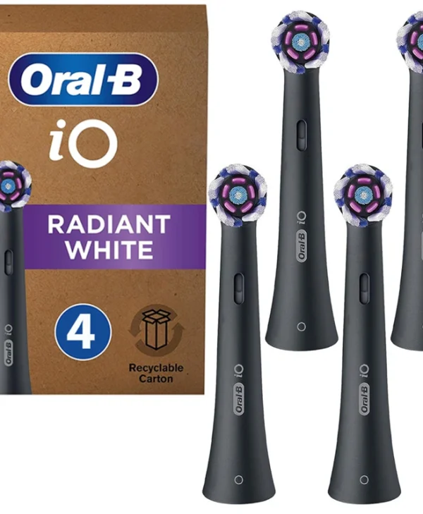 Oral-b Io Radiant Black Electric Toothbrush Replacement Heads 4 Pieces 8700216194594