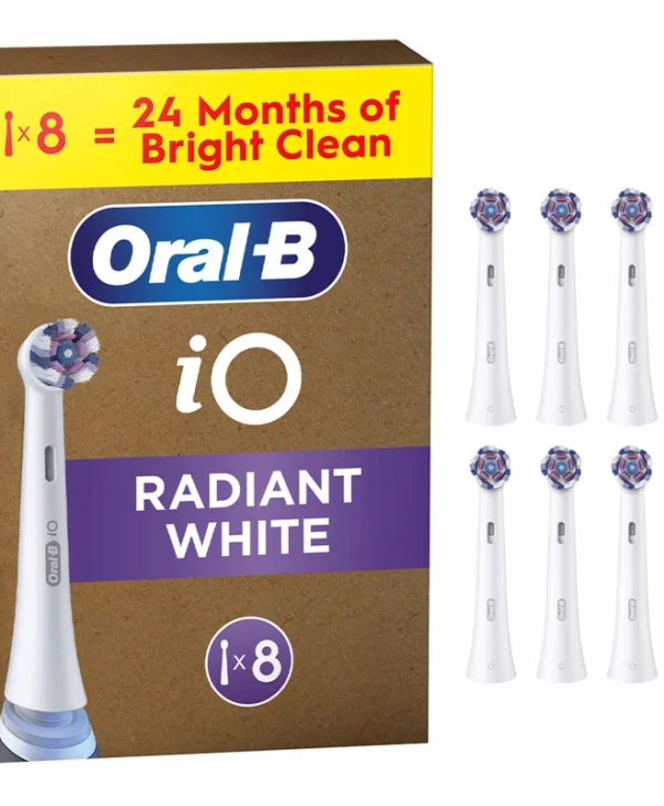 Oral-B Io Radiant White Ανταλλακτικές Κεφαλές για Ηλεκτρική Οδοντόβουρτσα 8τμχ 8700216774352