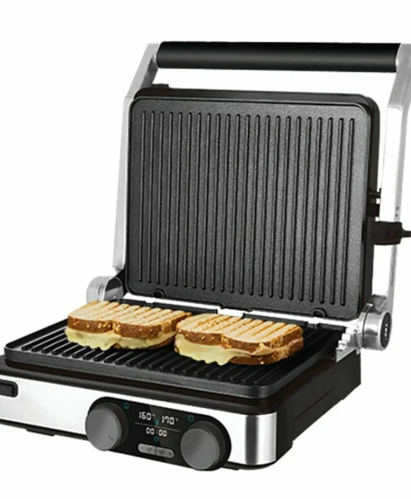 Cecotec Rock’n Grill Dual Επιτραπέζια Ηλεκτρική Ψησταριά Αυλακωτής Πλάκας 2000W με Καπάκι και Ρυθμιζόμενο Θερμοστάτη 3099